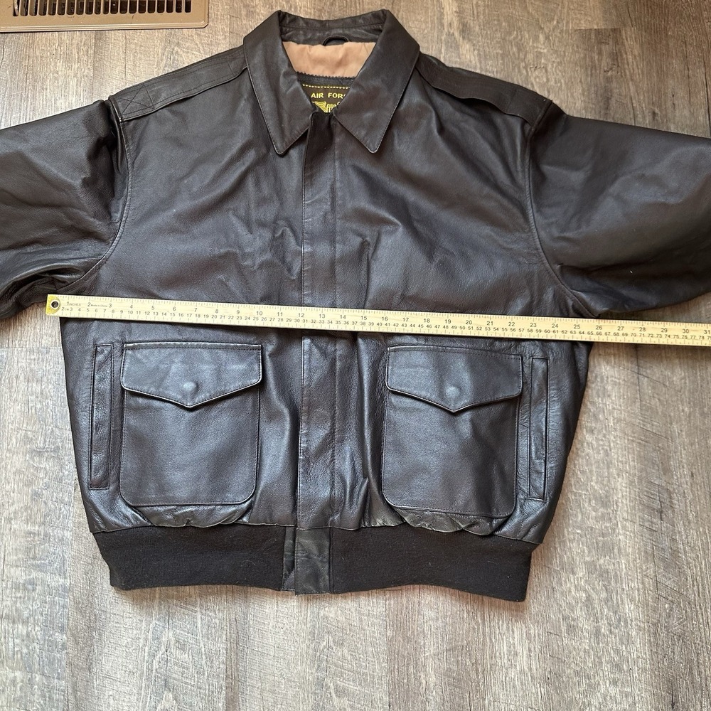 NEW Air Force Landing Leather A2 Bomber Jacket Men Vintage Military USA Size XL - Picture 5 of 9